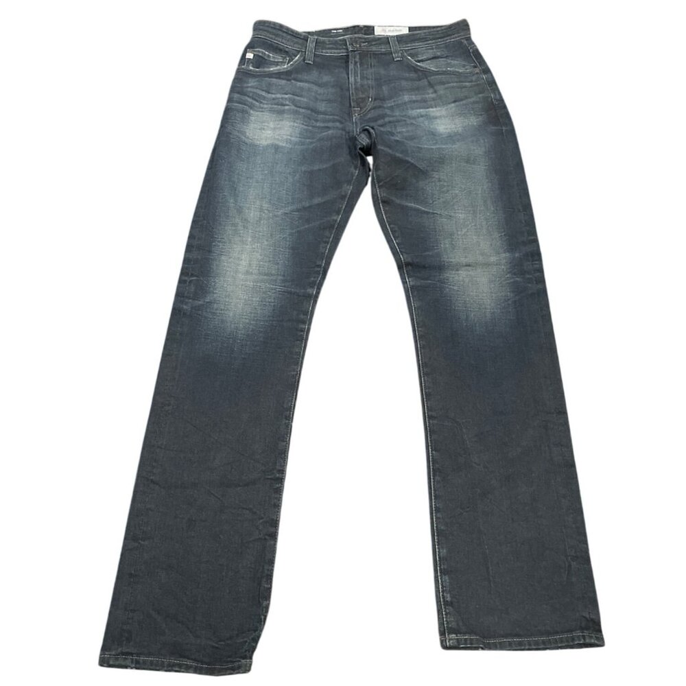 AG Ives Jean 32x34 Modern Athletic Dark Wash Stretch Distressed AG-ED Denim Work